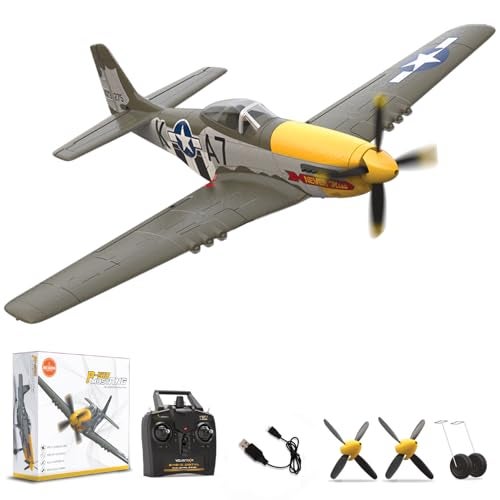 LEAMBE Brushless 4 Channel RC Plane Ready to Fly Aerobatic Aircraft Easy Control for Beginners P51 Mustang RC Airplane for Adults Green - Image 1