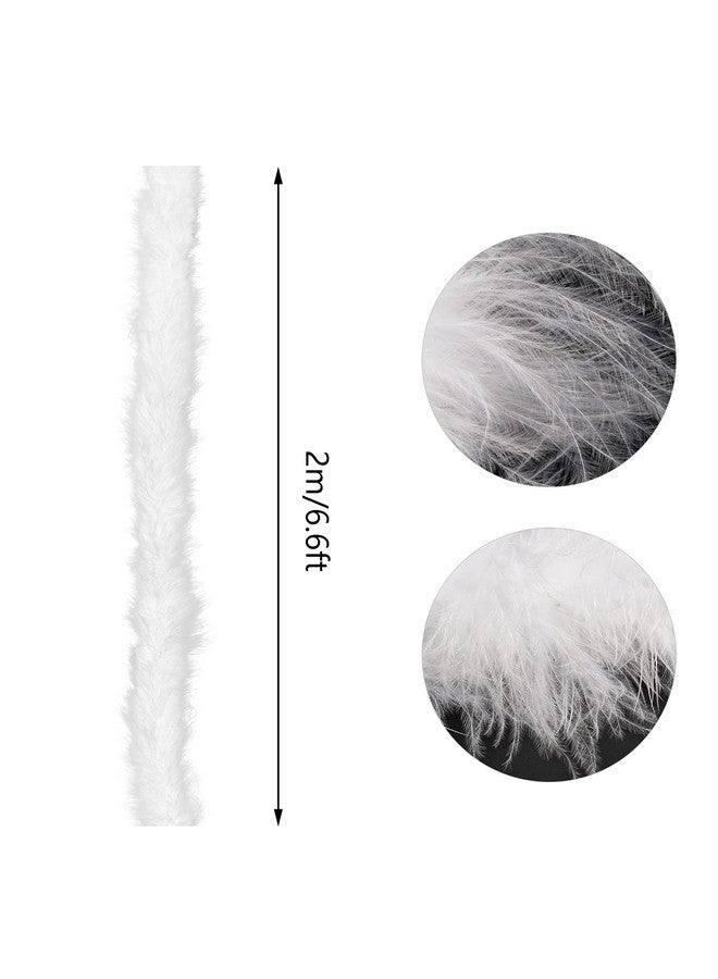 Dxhycc 2 Yards Marabou Feather Boa For Crafts Wedding Party Halloween Costume Christmas Tree Decoration 20 Grams White - Image 3