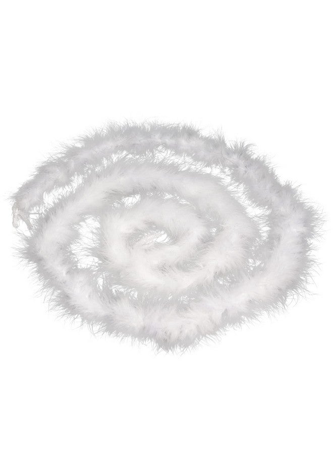 Dxhycc 2 Yards Marabou Feather Boa For Crafts Wedding Party Halloween Costume Christmas Tree Decoration 20 Grams White - Image 1
