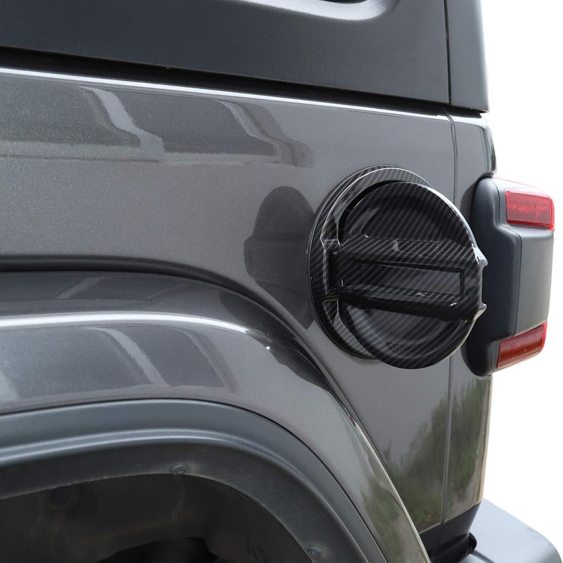 JeCar Fuel Filler Door Aluminum Gas Cap Cover Exterior Accessories for Jeep Wrangler 2018-2022 JL JLU, Carbon Fiber Texture Bug proof seal - Image 4