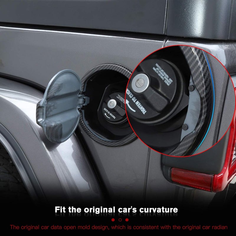 JeCar Fuel Filler Door Aluminum Gas Cap Cover Exterior Accessories for Jeep Wrangler 2018-2022 JL JLU, Carbon Fiber Texture Bug proof seal - Image 3