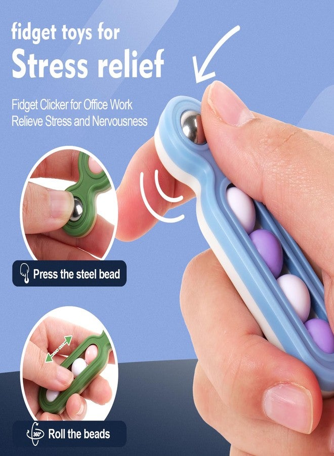 SMALL FISH Fidget Toys Adults Stress Relief: 4 Pack Fidget Clicker Toys - Sensory Toys for Autism Kids Calming - ADHD Tools Desk Fidgets for Classroom - Cool Office Gadgets Gifts for Teen Women Men - Image 3