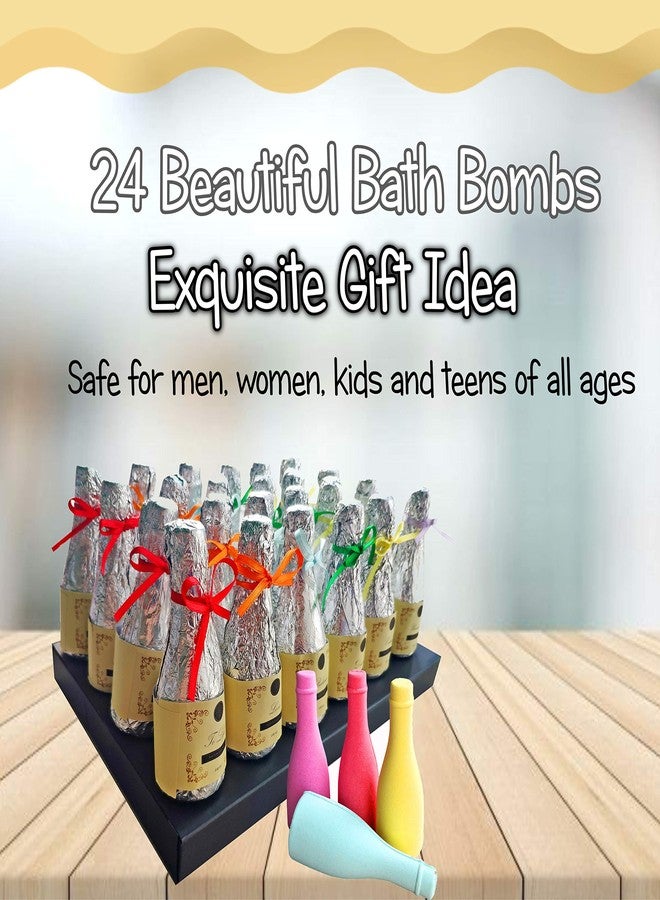 Purelis Bulk Organic Bath Bombs Gift Set. Wedding Favors & Party Favors for Adults. Dry Skin Moisturize Bath Balls Individually Wrapped Bath Bombs for Women & Men. 24 Wine & Champagne Bottles Party Favors. - Image 5