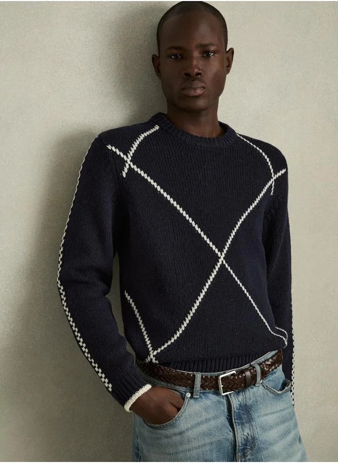 REISS Ls Wool Interest Crew Neck Jumper