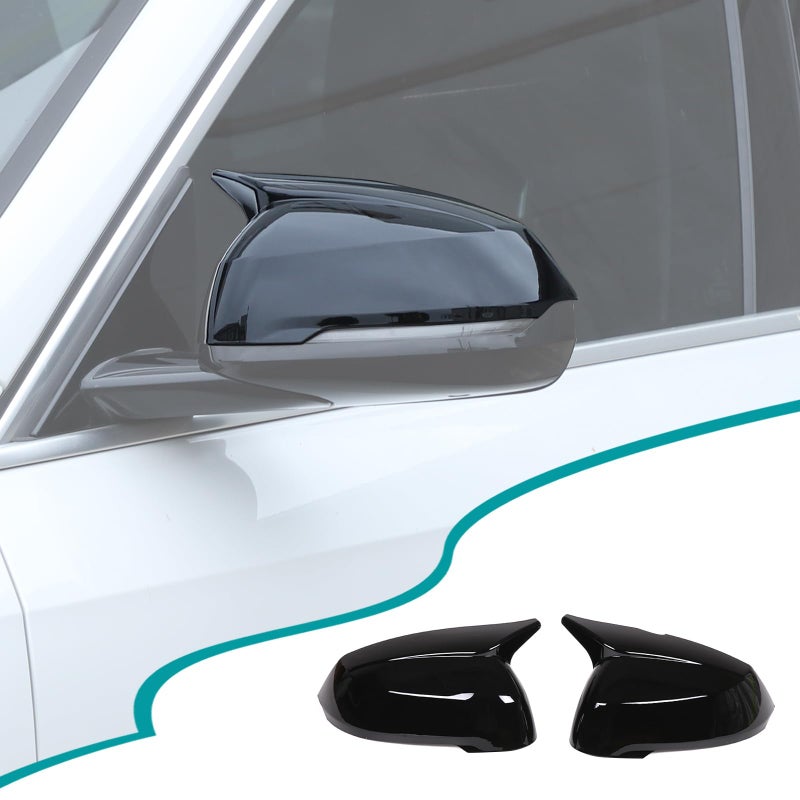 Hudiriy Car Door Side Mirror Cover Trim Compatible with BMW X1 U11 2023 2024Outside Door Mirror Cover Trim Car Exterior Rear View Mirror Covers Cap Replacement Black CC290