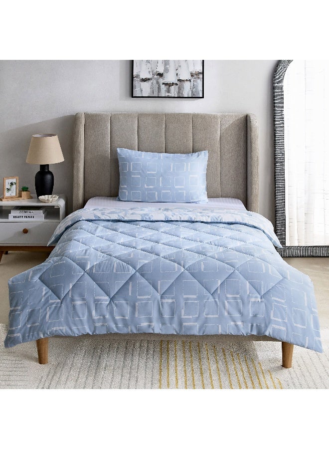 Home Box Madrid Rift 2-Piece Microfiber Reversible Twin Comforter Set - 160x220 cm  - Image 4