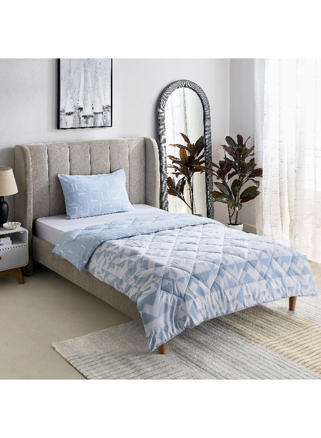 Home Box Madrid Rift 2-Piece Microfiber Reversible Twin Comforter Set - 160x220 cm  - Image 2