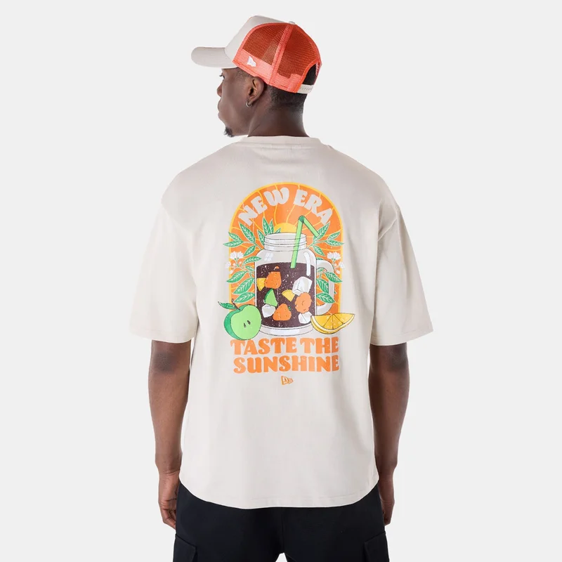 NEW ERA Beige Men's Drink Graphic T-Shirt for Men | Best Price UAE