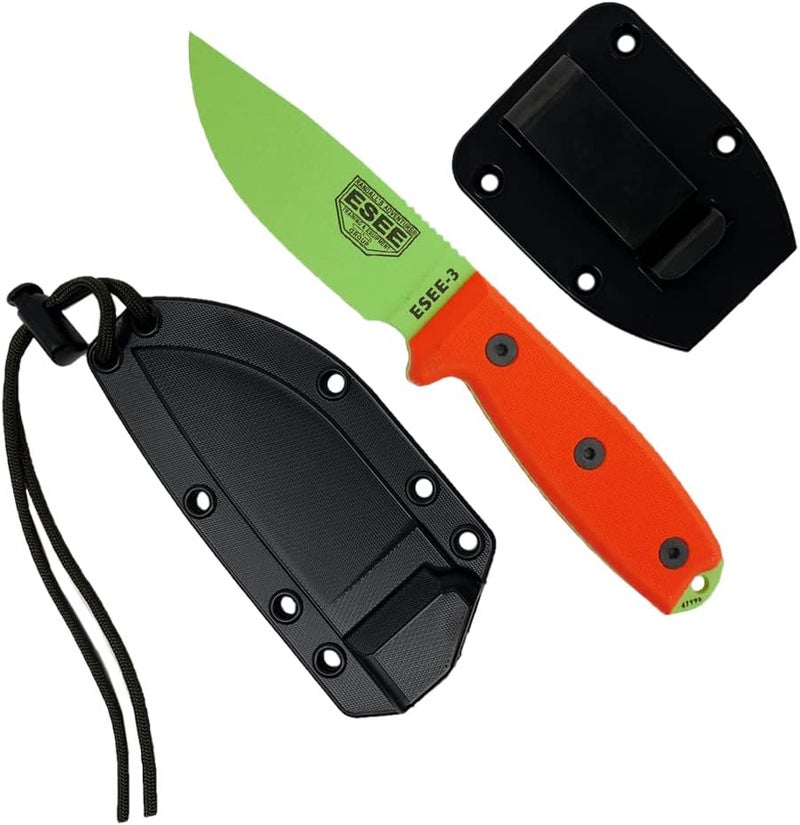 ESEE Knives 3P Fixed Blade Knife with Molded Polymer Sheath - Image 1