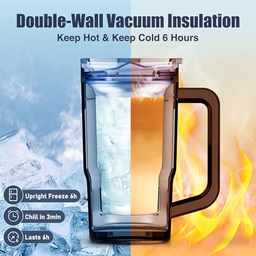 BRIOBITE 2-in-1 Freeze & Insulated Stainless Steel Mug with Lid, 3min Rapid Cooling and Long-lasting Cold, Insulated for Beer, Wine, soda, and Energy Drinks Gifts for Men, Black - Image 4