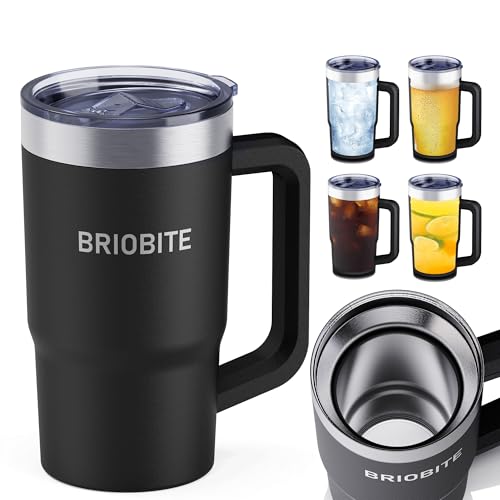 BRIOBITE 2-in-1 Freeze & Insulated Stainless Steel Mug with Lid, 3min Rapid Cooling and Long-lasting Cold, Insulated for Beer, Wine, soda, and Energy Drinks Gifts for Men, Black - Image 1