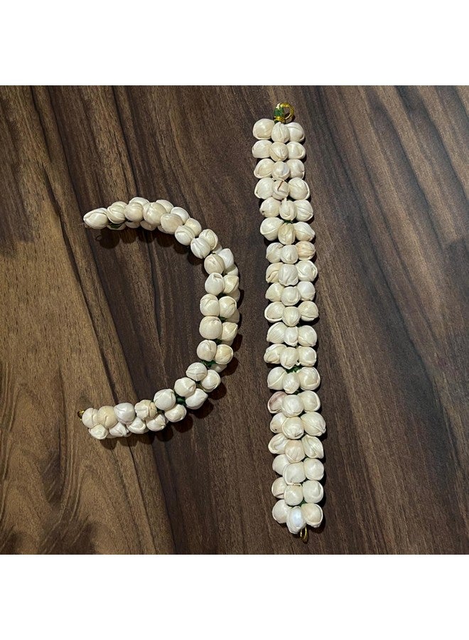 blushia طقم بلشيا جاجرا زهور الياسمين الاصطناعية مogra زهور جاجرا لتزيين الشعر، حزمة من 2 - Image 5