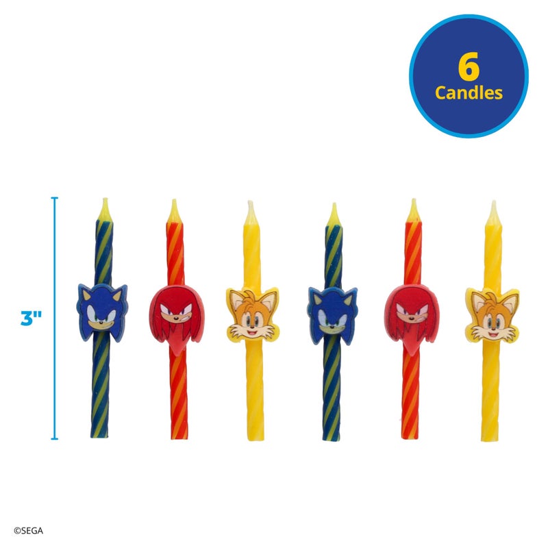 DecoPac Sonic The Hedgehog Cake Candles | 6 Birthday Cake Candles Featuring Sonic, Knuckles, & Tails, for Sonic Party - Image 3