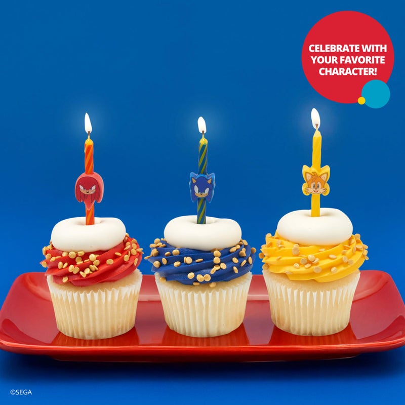 DecoPac Sonic The Hedgehog Cake Candles | 6 Birthday Cake Candles Featuring Sonic, Knuckles, & Tails, for Sonic Party - Image 2