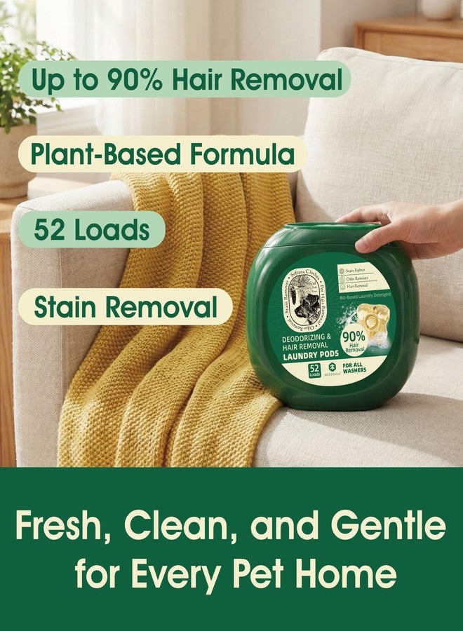 Seedshub Seeshub Pet Hair Remover Laundry Pods, Up to 90% Hair Removal for Dog & Cat Hair, Plant-Based Enzyme Cleaner, Pet Odor & Stain Remover, Quick-Dissolve Low-Suds for All Washers, 52 Loads - Image 2