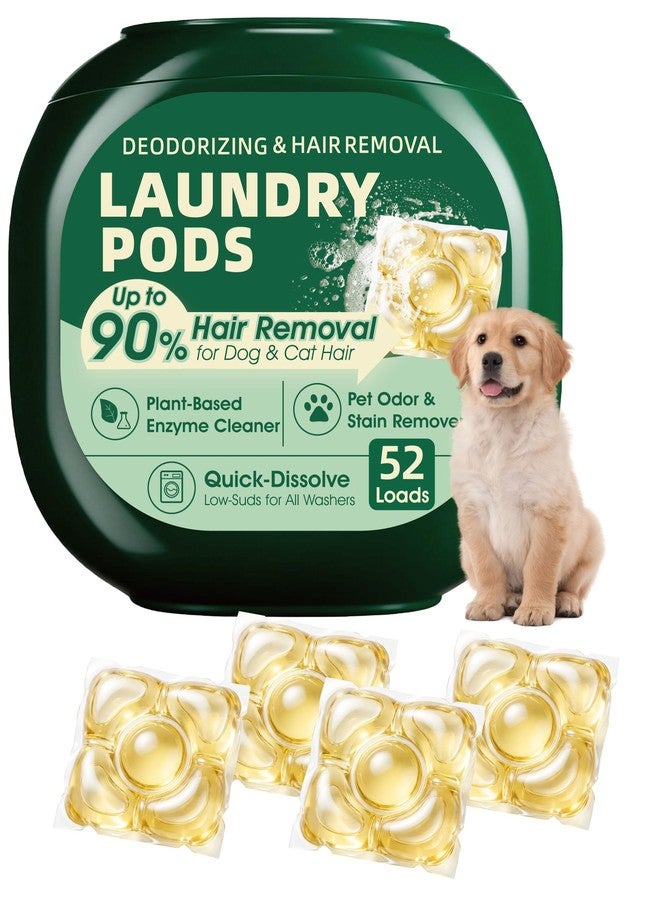 Seedshub Seeshub Pet Hair Remover Laundry Pods, Up to 90% Hair Removal for Dog & Cat Hair, Plant-Based Enzyme Cleaner, Pet Odor & Stain Remover, Quick-Dissolve Low-Suds for All Washers, 52 Loads - Image 1