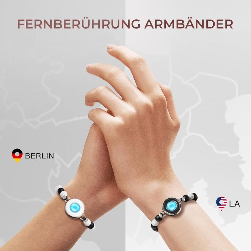 TOTWOO Smart Partner Bracelets for Long Distance Relationships with App Controlled 1:1 Bluetooth Pairing - Romantic Gift with Glow & Touch Vibration - Image 2
