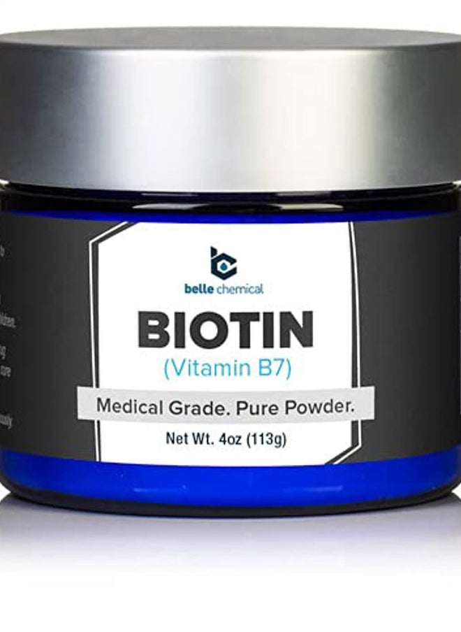 Belle Chemical - Biotin (Vitamin B7) Pure Powder 4oz (113g) Hair, Nails, Metabolism, Cell Growth - Image 1