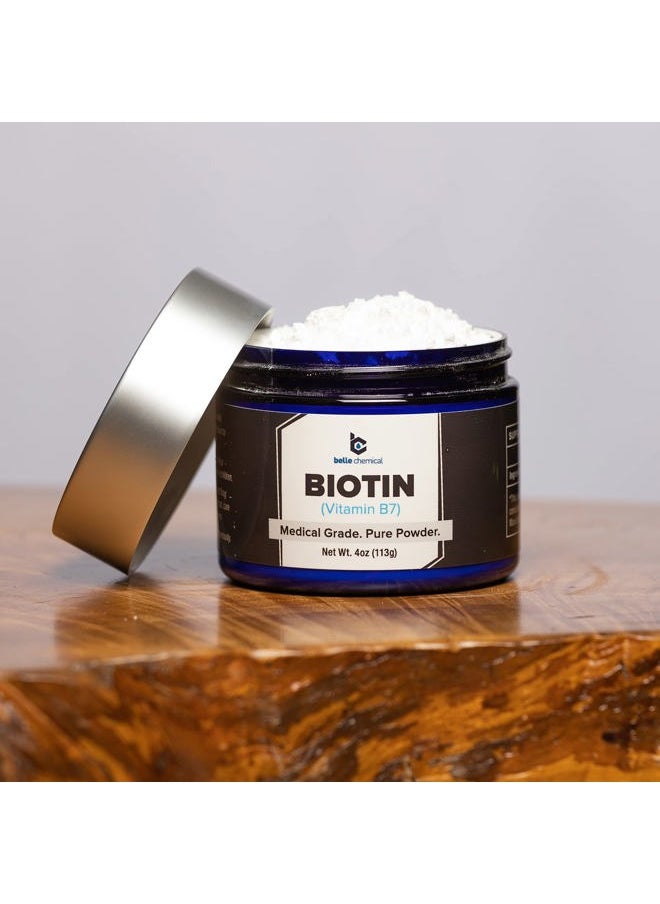 Belle Chemical - Biotin (Vitamin B7) Pure Powder 4oz (113g) Hair, Nails, Metabolism, Cell Growth - Image 1