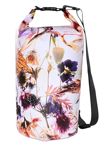 MARCHWAY Floating Waterproof Dry Bag Backpack 5L/10L/20L/30L/40L, Roll Top Sack Keeps Gear Dry for Kayaking, Rafting, Boating, Swimming, Camping, Hiking, Beach, Fishing (Flower, 5L) - Image 1