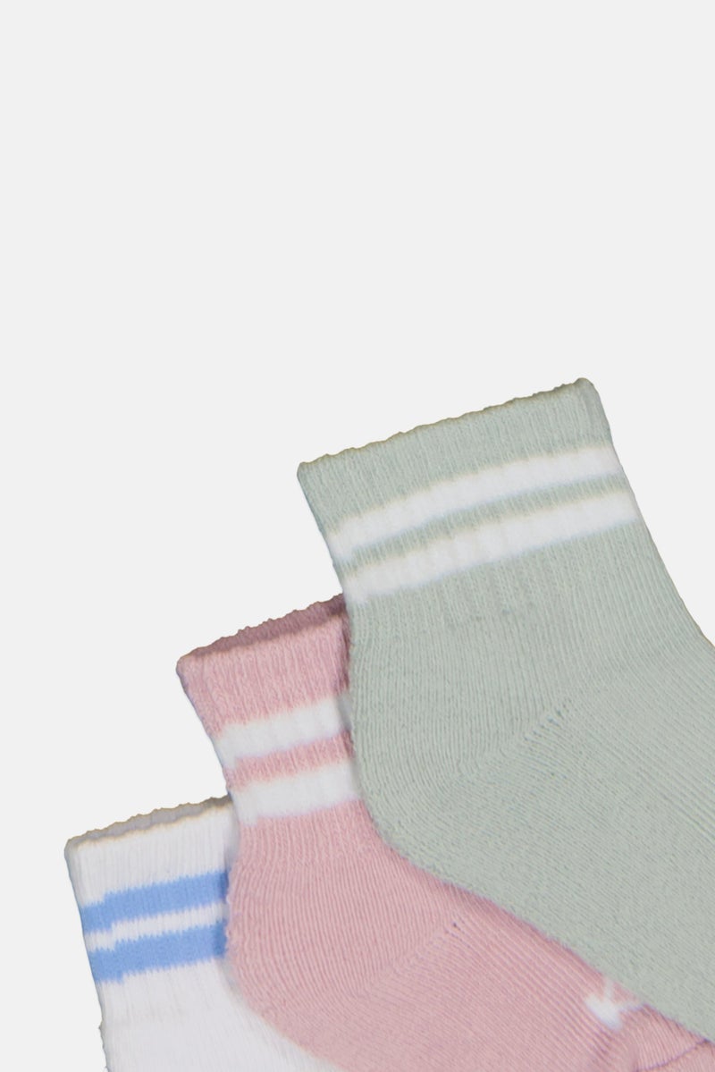 K-SWISS Toddlers Girl 8 Pairs Brand Logo Quater Socks, Multicolor - Image 2