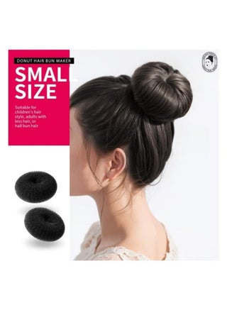 7 Hair Bun Makers Set, Black Buns Shaper Hair Styling Accessories Kit with 5 Bands and 20 Bun Pins, Donut Ring Style Chignon Bun Maker, For Ballet Dance (2 Small 2 Medium 2 Large 1 Extra-Large) - view 3