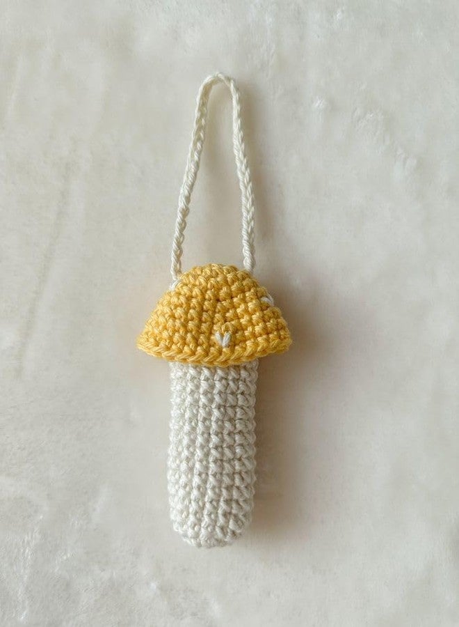 Mirha's Touch Hand Made Mushroom Shape Crochet Holder | Hand Made Artificial | Made of Acrylic Yarn | Yellow - Image 1