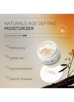 Laikou Korea Snail Essence Cream, Moisturizing Acne Scar Removal, CreamImprove Skin Anti-Aging & Wrinkle Removal and Whitening Cream 25g  - Image 2