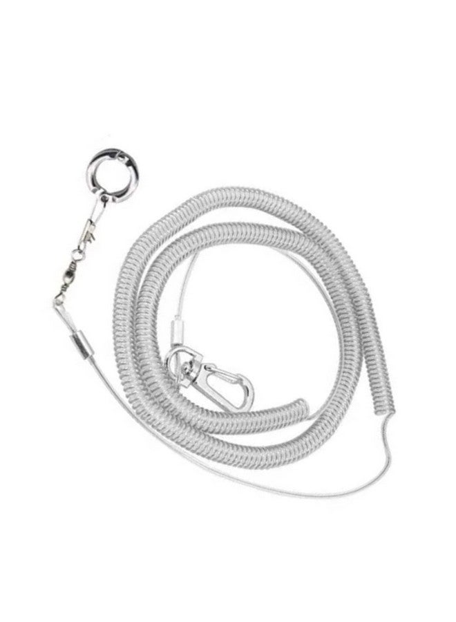 Zerodis Parrot Flying Rope,19.7ft Ultra Light Anti Bite Portable Bird Flying Training Leash Parrot Foot Chain Pet Bird Supplies for Macaw African Greys Parakeet Cockatoo, Silver - Image 5