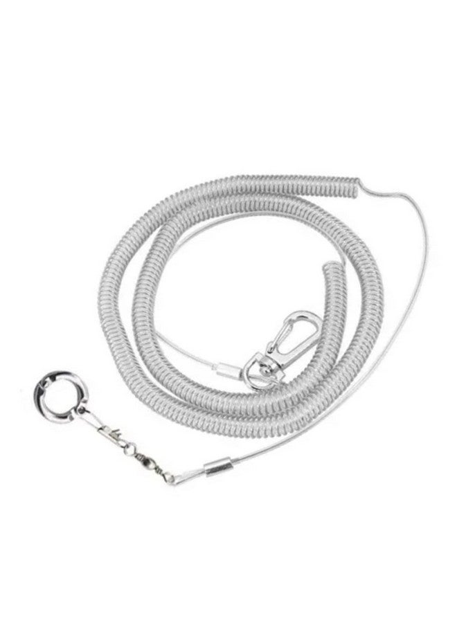 Zerodis Parrot Flying Rope,19.7ft Ultra Light Anti Bite Portable Bird Flying Training Leash Parrot Foot Chain Pet Bird Supplies for Macaw African Greys Parakeet Cockatoo, Silver - Image 1