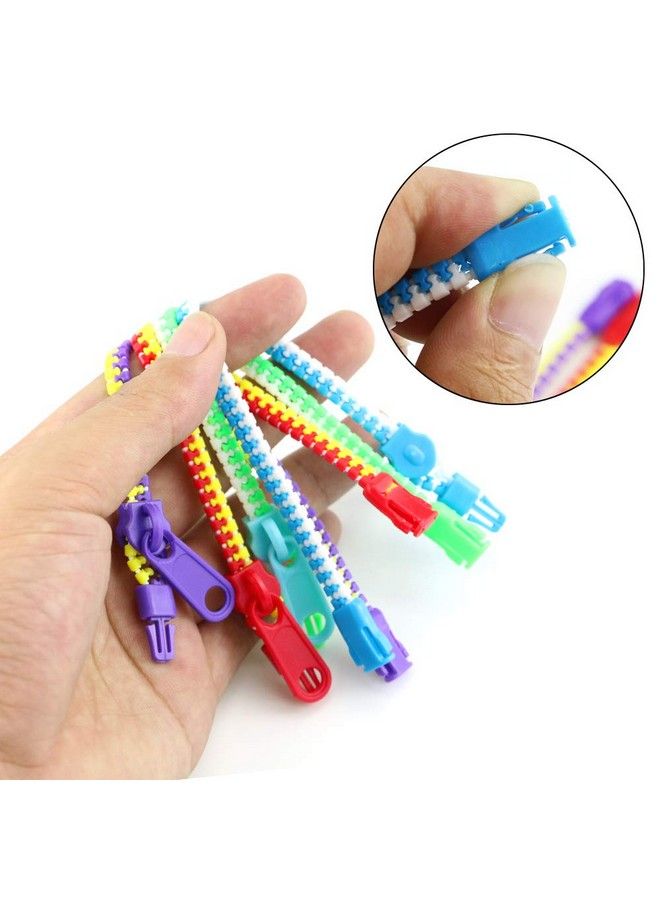 UPlama 50 Pcs Friendship Fidget Zipper Bracelet Neon Colors Sensory Bracelet Bulk Set Party Toys For Birthday Goodie Bags Small Prizes - Image 5
