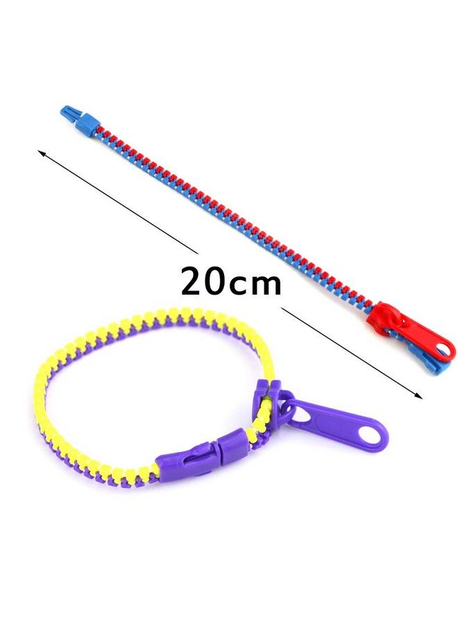 UPlama 50 Pcs Friendship Fidget Zipper Bracelet Neon Colors Sensory Bracelet Bulk Set Party Toys For Birthday Goodie Bags Small Prizes - Image 3