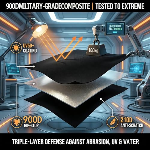 JIAHOO Generator Covers While Running Waterproof, 32"L x 24"W x 24"H Heavy Duty Generator Covers for Outside, Compatible with 5000W-10000W Generator, Overall Protection for Generator, Black - Image 4