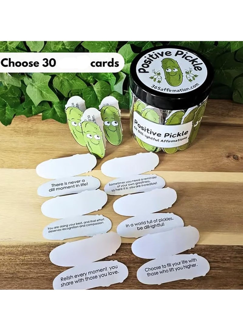 NIBEMINENT Positive Pickle Emotional Support Affirmation Cards,30 Sheets Funny Pickle Emotional Support Cards in Jar,Pickle Motivational Card Jar Mental Health Desk Accessories for Coworker Care Package (Pickle) - Image 3
