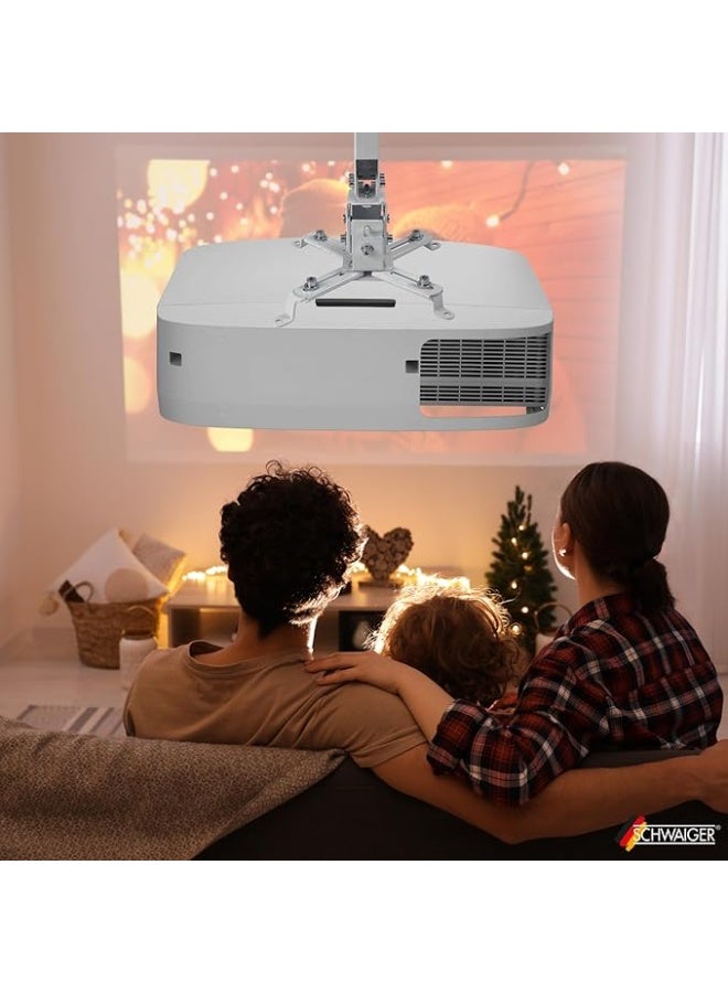 Universal Wall Mount Bracket for Projector – Adjustable Swivel Holder up to 20kg, White - Image 3