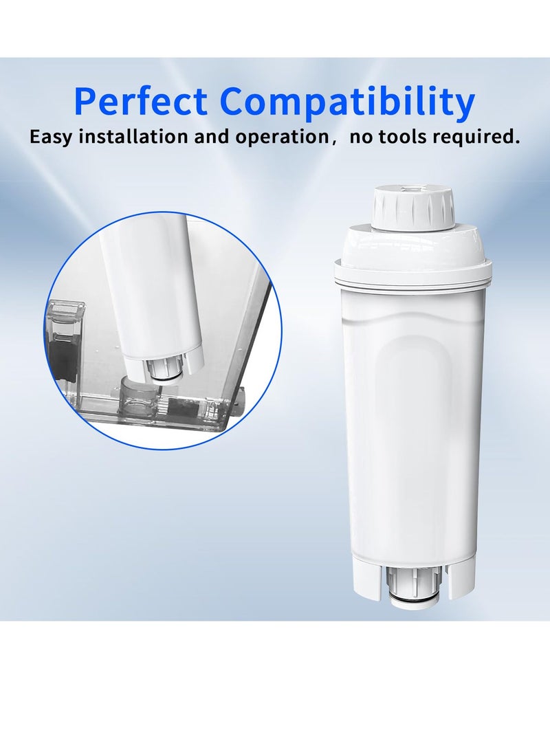 SYOSI تبديل الفلتر 2 قطعة عنصر فلتر ماكينة القهوة متوافق مع فلتر DeLonghi DLSC002 بديل منعم الماء من الكربون النشط متوافق مع ECAM ESAM ETAM BCO EC - Image 2