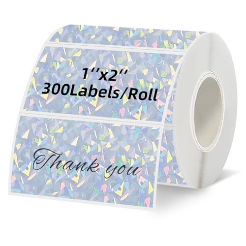 WANGHENG 2''x1'' Holographic Direct Thermal Barcode Labels,Self-Adhesive Thermal Printer Stickers for Address Design DIY Logo Business（Glass） - Image 1