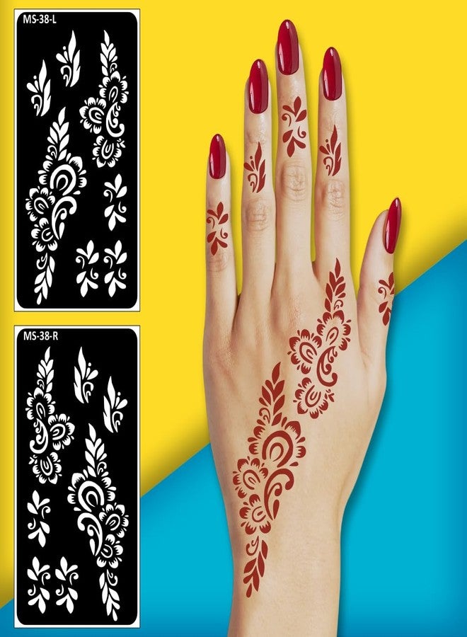 ORDERSHOCK Unique Floral & Designs Mehndi Stencils Sticker For Hand & Fingers For Girl And Women - Image 4