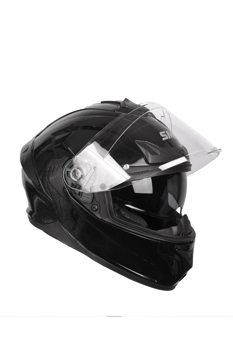 SMK Solid Full Face Helmet Black GL 200, DOT & ECE - Image 2