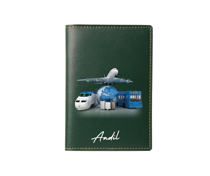 THE CUSTOMISED GIFT Personalized Mr and Mrs Couple Passport Cover Set, Brown Leather, Travel Accessories with Airplane Design and Crown Embellishments (Uv Print Passport Cover) - Image 4