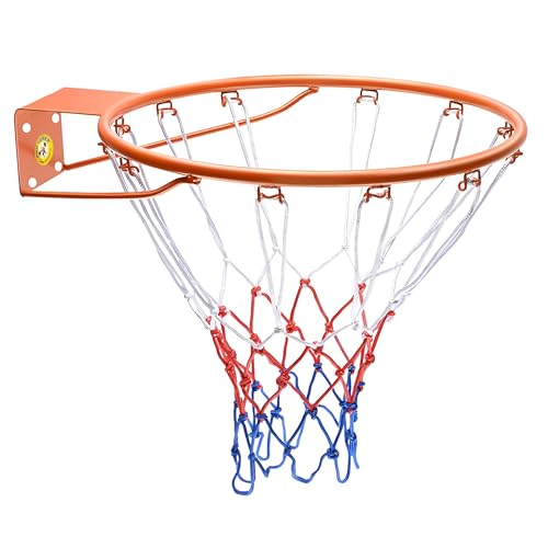 Protoner Basketball Ring with Net, 12 mm Thick, 18 inches Diameter, Medium Size - Image 1