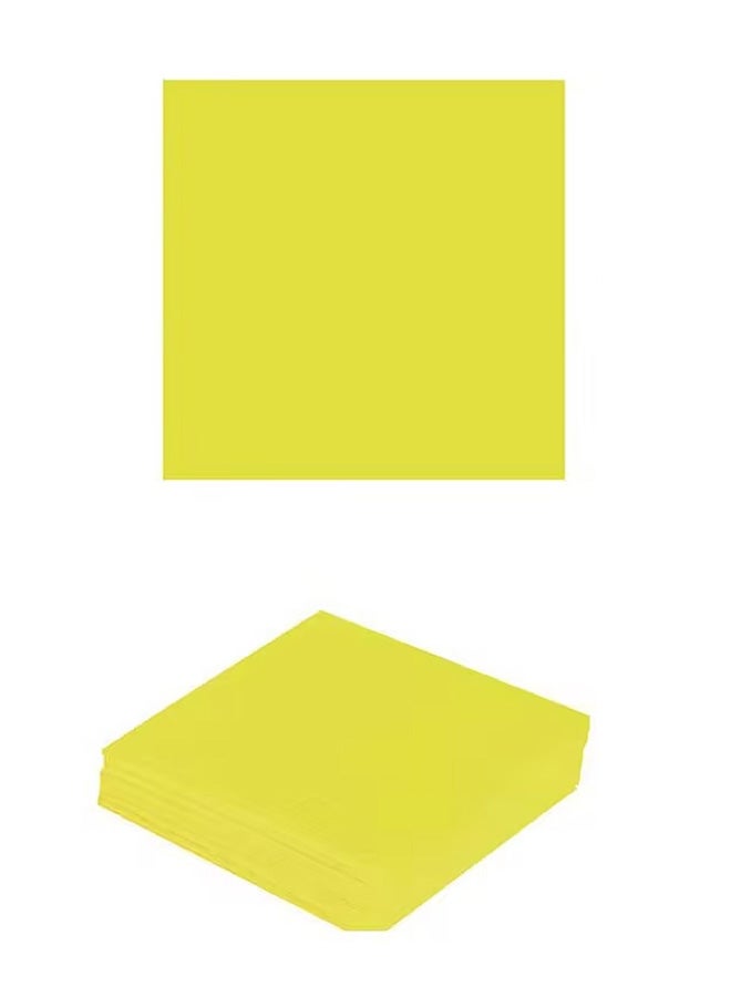 Fiestas Guirca Bag Of 12 Napkins Neon Yellow 33x33 Cms 