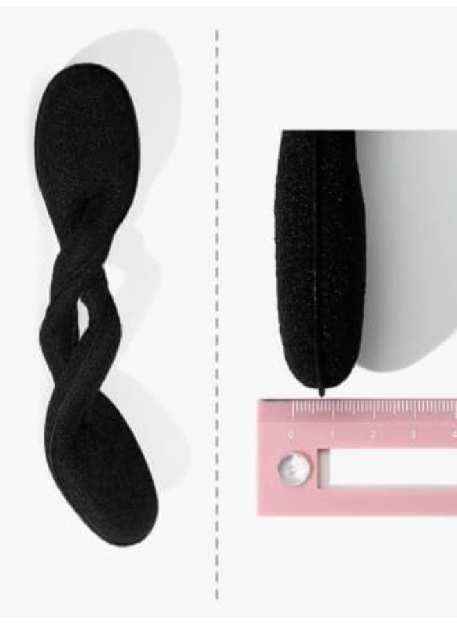 طقم أدوات تصفيف الشعر مع أداة عمل الكعكة وأستيك وإكسسوارات، أسود، مجموعة تسريحات للشعر لجميع الأنواع - Image 5