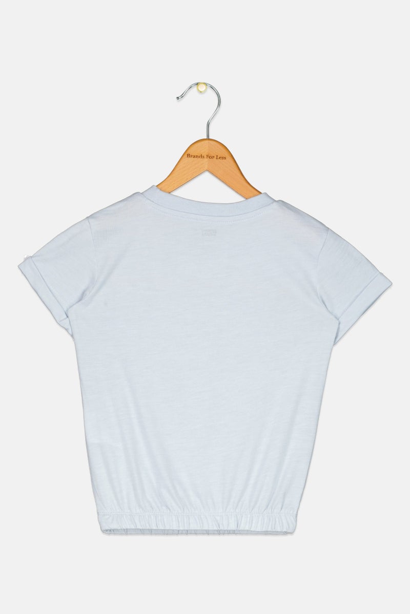 Levi's تي شيرت قصير الأكمام للبنات الصغيرات بشعار العلامة التجارية، رمادي - Image 2