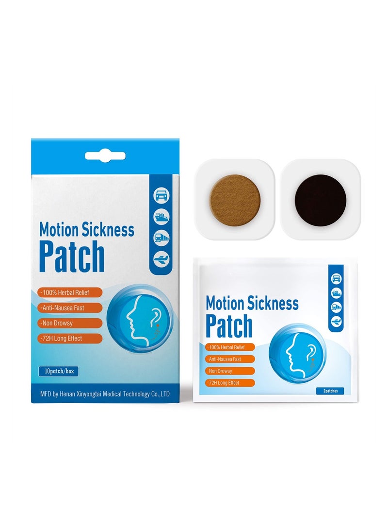 SYOSI Motion Sickness Patch, 10 Count Works to Relieve Vomiting, Nausea, Dizziness & Other Symptoms Resulted from Sickness of Cars, Ships, Airplanes, Cruise, Trains - Unisex - Image 1