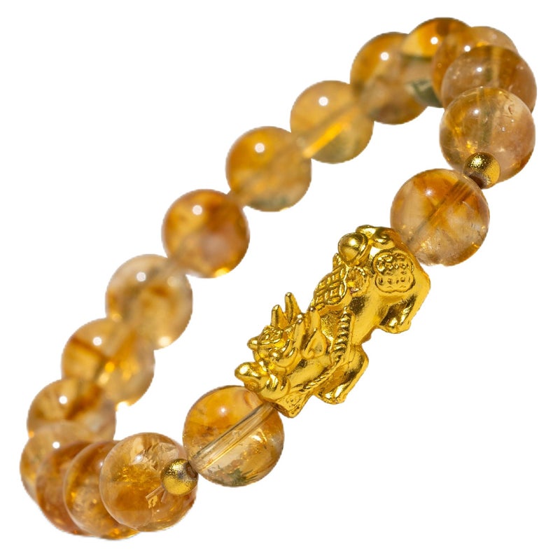 Conscious Items The Ultimate Wealth Bracelet, Citrine Crystal & Pixiu Bracelet for Prosperity & Protection, Abundance Manifesting Bracelets with Prosperity Stone, Wealth Amulet for Men & Women - Image 1