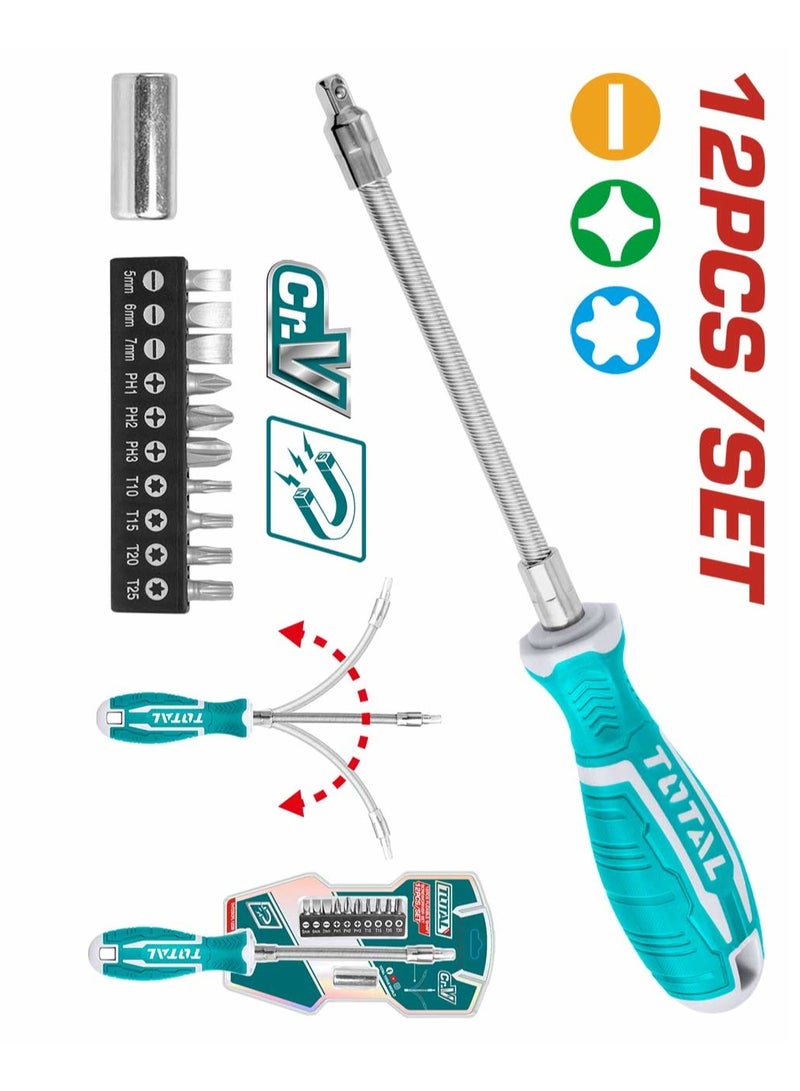 توتال TOTAL طقم مفك 12 قطعة THT250FL1206  - Image 3