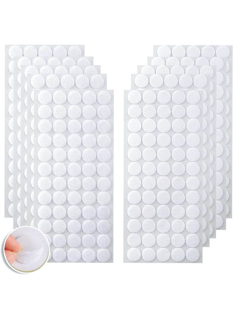 JIURUN Self Adhesive Dots 600 PCS 300 Pairs 07820 mm Diameter Sticky Back Magic Sticky Dots Waterproof Hook  Loop Dots with Adhesive for Art Craft Classroom Office Home Deco White 