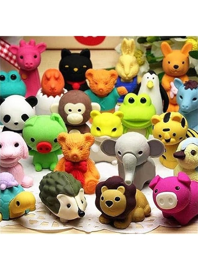 Generic 35Pcs Animal Erasers Desk Pets for Kids Animal Pencil Erasers Bulk Puzzle Erasers Toys Gifts for Classroom Prizes,Game Reward,Treasure Box, Egg Fillers,Goodie Bag Stuffers,Party Favors  - Image 1
