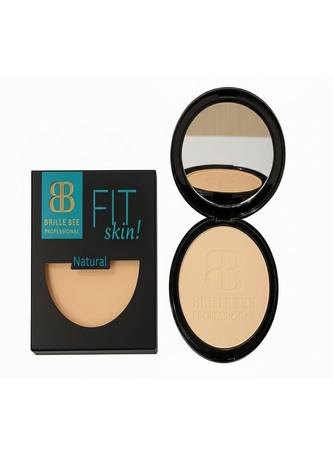 Brille Bee Fit Me Shade 2-in-1 Natural Matte Compact Powder for Oily Skin, 12 Hour Oil Control, Sun Protection, 20g (NATURAL) - Image 1
